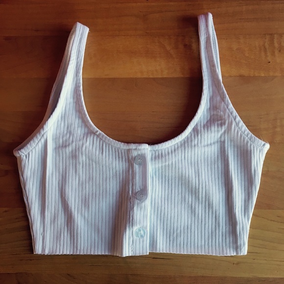 'Reina' Button Up Crop Tank Top - Picture 5 of 6